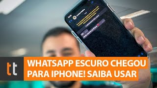 Como colocar o WhatsApp em modo noturnomodo escuro no iPhone [upl. by Bremer]