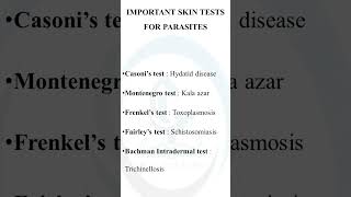 IMPORTANT SKIN TESTS IN PARASITOLOGY [upl. by Kissee]