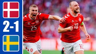 Denmark vs Sweden HIGHLIGHTS 21 Eriksen goal and Hojlund [upl. by Andel]