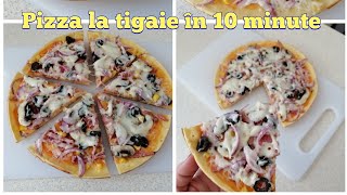 Pizza 🍕 la tigaie în 10 minute ❤️  rețetă rapidă [upl. by Aliab]