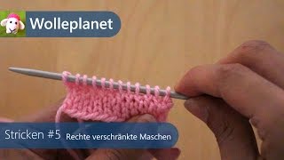 Stricken 5  Rechte verschränkte Maschen [upl. by Steele]