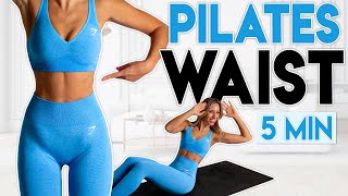 QUICK amp EFFECTIVE WAIST PILATES WORKOUT 🔥 Belly Fat Burn  5 min [upl. by Mirilla531]