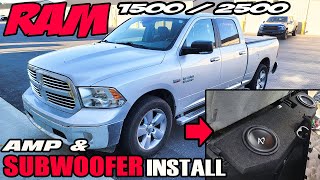 RAM 1500  2500 AMPLIFIER  AMP AND SUBS HOW TO INSTALL [upl. by Eecyaj]