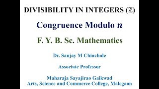 F Y B Sc NEP Mathematics Algebra and Calculus I Prime Numbers Congruence Relation Lecture 2 [upl. by Wendye]