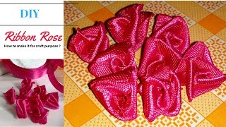 DIY  How to make Ribbon Rose without Sewing and Glue  Easy Step  by  Step Tutorial [upl. by Averir]