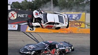 INSANE WRECKS Rich Bickle Crash Slinger Speedway 2021 [upl. by Malita]