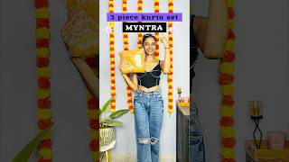 SASTA 3 piece kurta set from MYNTRA 💛 meri Kismat hi panauti hai yar😵‍💫 festivewear classywings [upl. by Carlen]