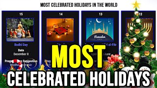 TOP 15 MOST CELEBRATED HOLIDAYS AROUND THE WORLD [upl. by Fadas]