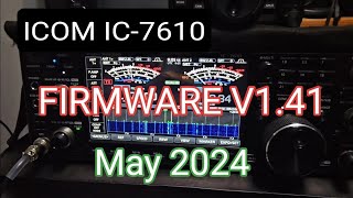 ICOM IC7610 NEW FIRMWARE V141 [upl. by Atnahs]