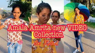 Amala Amrita new Tik Tok VIDEO collection  On Road  devil queen  cute sisters [upl. by Carmel]