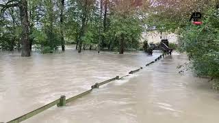 Flooding rises in Loire Valley village following heavy rainfall [upl. by Varhol652]