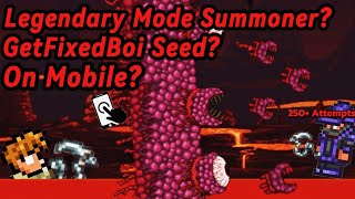 WallOfFlesh On Terraria Legendary Mode Summoner Getfixedboi Seed On Mobile  144 [upl. by Ruthann]