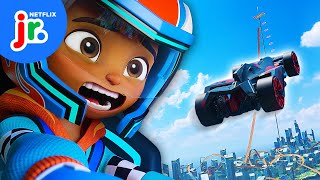 Can Coop Conquer the Sky Fire Jump Challenge 🔥 Hot Wheels Lets Race  Netflix Jr [upl. by Cello]