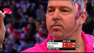 Van Gerwen v Wright  15  Round Two  World Darts Championship 2013 [upl. by Ahsar]