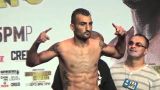 Ishe Smith vs Vanes Martirosyan FACE OFF amp WEIGH IN EsNews [upl. by Grimes439]