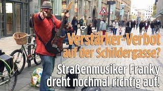 Köln Verbot von Verstärkern von Straßenmusikern Frankie spielt am Neumarkt [upl. by Tomkins115]