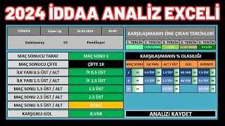 2024 İDDAA ANALİZ EXCELİ [upl. by Kcirdaed897]