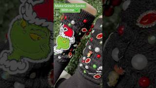 Make Grinch socks with me 💚💚grinch socks diy [upl. by Bamby]