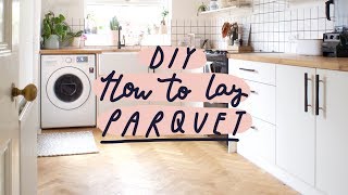 How To Lay a Parquet  Solid Oak Herringbone Floor  DIY [upl. by Eenttirb]