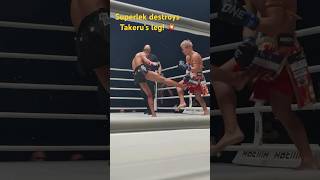 Superlek vs Takeru is a perfect reminder to learn how to check leg kicks kickboxing muaythai [upl. by Yzus353]