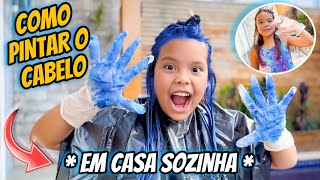 COMO PINTAR O CABELO EM CASA SOZINHA  descolorindo e colorindo de azul [upl. by Ainirtac826]