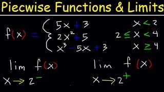 Piecewise Functions  Limits and Continuity  Calculus [upl. by Aneram]