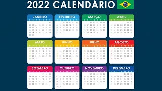 Calendário 2022 com Feriados Nacionais [upl. by Bully]