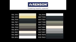 Renson RAL Color Swatches [upl. by Sadinoel]