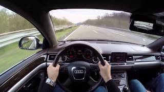 Audi A8L 60 W12 2008 on German Autobahn  POV Top Speed Drive [upl. by Allerus]