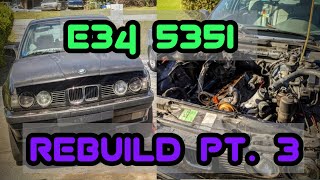 BMW E34 535i  Rebuild  Part 3 Engine Swap Prep  4K [upl. by Ahseinaj]