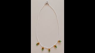 DIYTAKI TASARIM AYÃ‡Ä°Ã‡EK KOLYE YAPIMIJEWELRY DESIGN SUNFLOWER NECKLACE [upl. by Pratt]