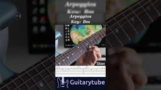 Guitar Tutorial  Arpeggios Key Bm by Alan Iraussi  TAB guitar guitartabs guitartutorial [upl. by Llywellyn]