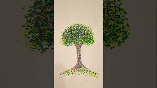 Dot Drawing🌳 This Tree Has 100k Dots😱🔥shorts trending drawing challenge viral [upl. by Shermie652]