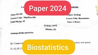 Biostatistics Paper BS ZoologyBS Botany  BS Biology [upl. by Remus]