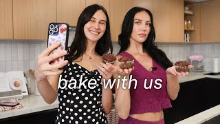 How to Make Chocolate Raspberry Muffins w Devon Lee amp Sydney Carlson [upl. by Florri]