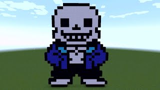 How To Build SANS Pixel Art In Minecraft [upl. by Erodaeht802]