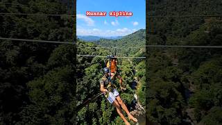 Zipline 👬 zipline amezing adventure tourist friends trip tour munnar kerala weekend trend [upl. by Nynnahs]