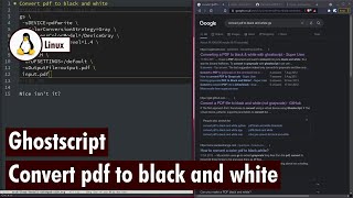 Ghostscript  Convert PDF to black and white using [upl. by Walston]