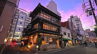 Tokyo Nezu Sunset to Night Walk from Ueno Japan • 4K HDR [upl. by Ennavoj]