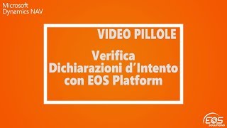 Verificare le Dichiarazioni d’Intento in Microsoft Dynamics NAV [upl. by Blakeley]