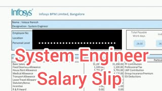 Infosys System Engineer Salary Slip  Infosys System Engineer Job Salary  Infosys Salary Structure [upl. by Milo]