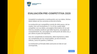 EVALUACIÓN PRECOMPETITVA UAR Registro del jugador [upl. by Wenn]