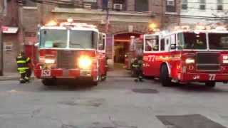 SUPER EXCLUSIVE 1ST VIDEO OF BRAND NEW KME FDNY ENGINE 153 RESPONDING WITH TOWER LADDER 77 IN SI [upl. by Weed]