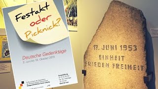 quotFestakt oder Picknick Deutsche Gedenktagequot Wechselausstellung Stiftung Haus der Geschichte [upl. by Fi]