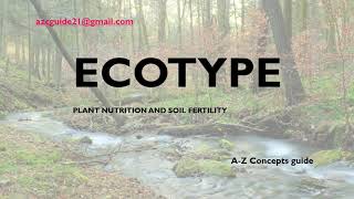 The Ecotype Concept  Ecotype  Urdu Hindi  AZ Concepts guide [upl. by Nosidda]