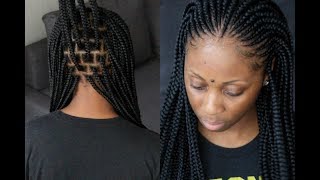 How To  Ghana Tribal Briads  Perfecting Box Parting On Box Braids [upl. by Schlenger]