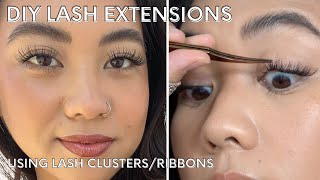 HOW TO Apply Lash ClustersRibbons for DIY Lash Extensions  DEMO TIPS INDEPTH [upl. by Nahrut184]