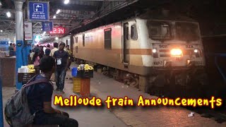 Melloude Train Announcements Vijayawada Railway Station  India Railways [upl. by Filipe]