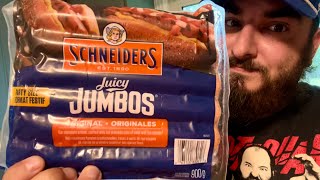 Schneider’s Hot Dog Review  Juicy Jumbos  Canadian Hotdogs 🇨🇦 [upl. by Danforth]