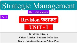 2  Strategic management  strategic intent  Vision Mission Goal Objective Business Definition [upl. by Dajma]